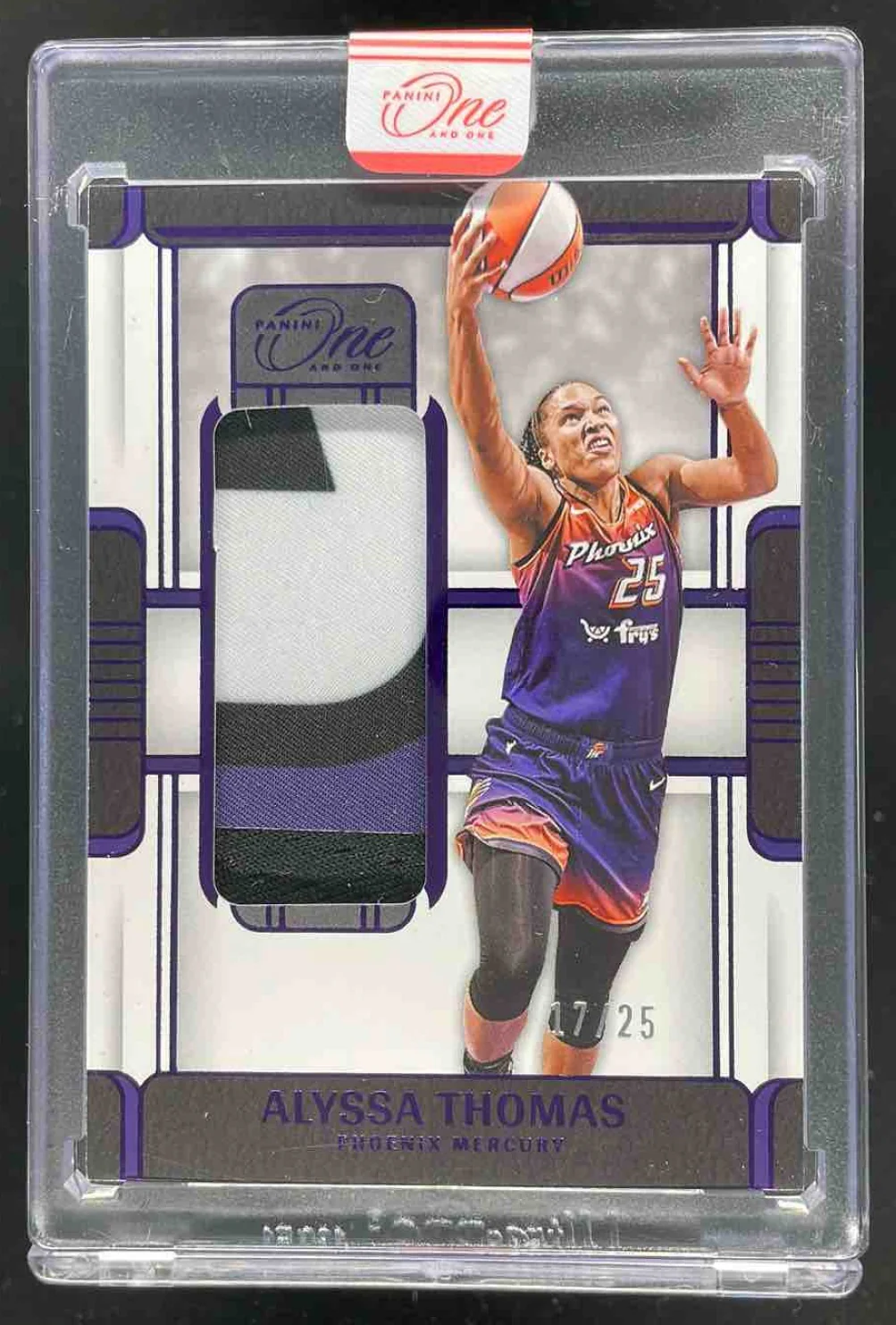 2025 Panini One and One WNBA Memorabilia Purple #12 Alyssa Thomas /25
