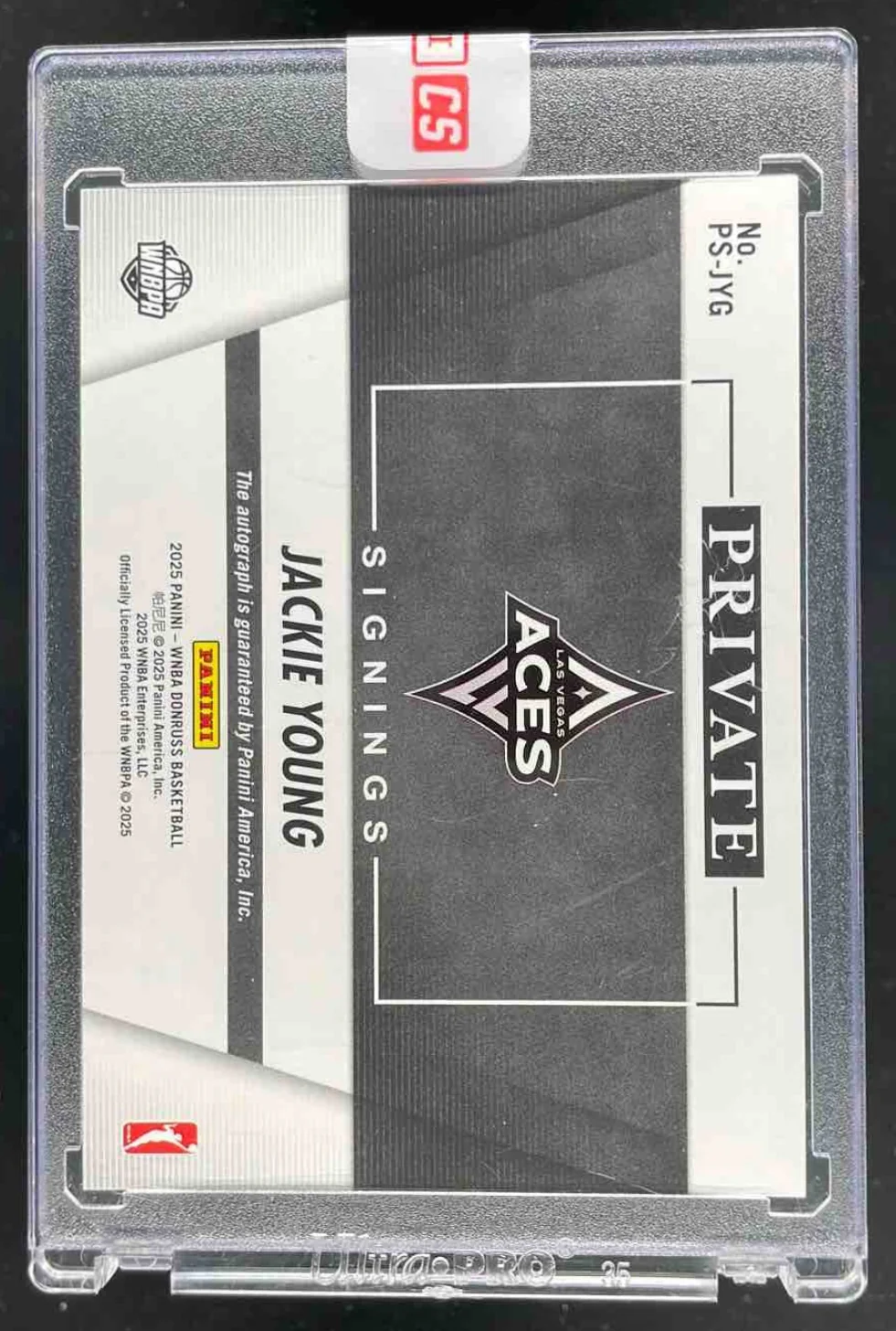 2025 Panini Donruss WNBA Private Signings #PS-6 Jackie Young Auto - Image 2