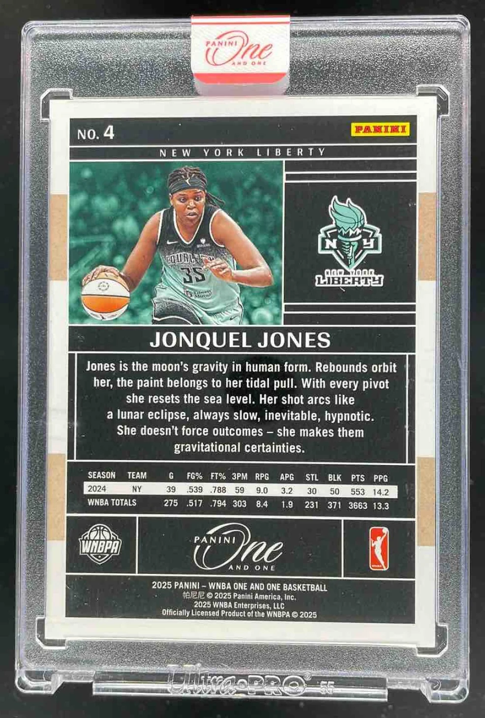 2025 Panini One and One WNBA Purple #4 Jonquel Jones /25 - Image 2