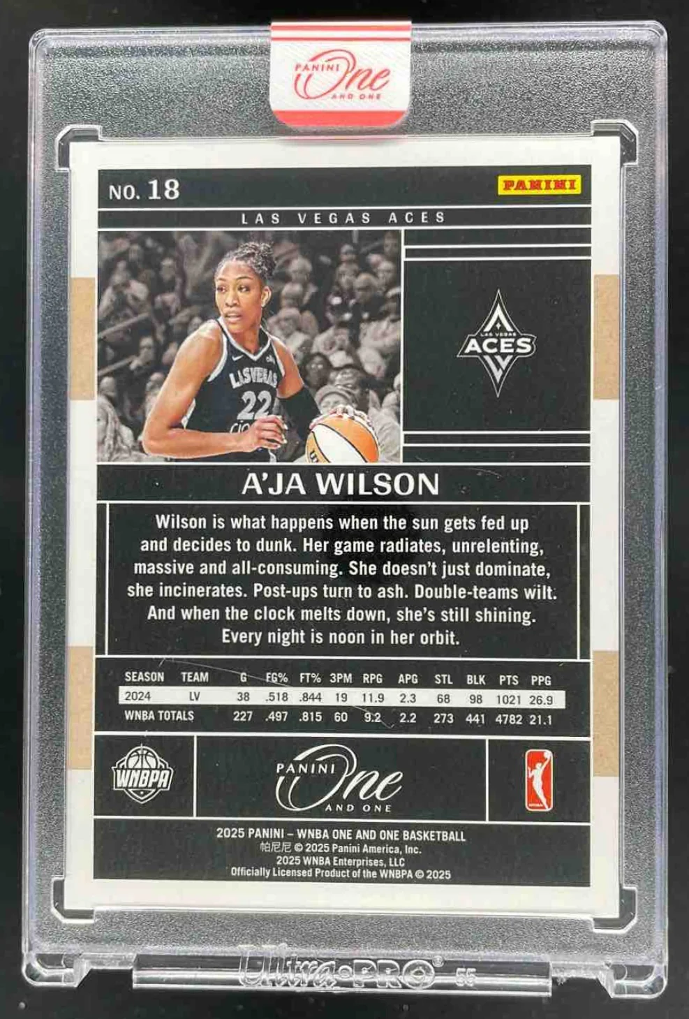 2025 Panini One and One WNBA #18 A'ja Wilson /99 - Image 2