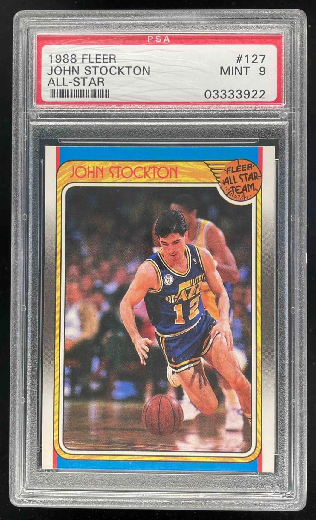 1988-89 Fleer #127 John Stockton RC PSA 9