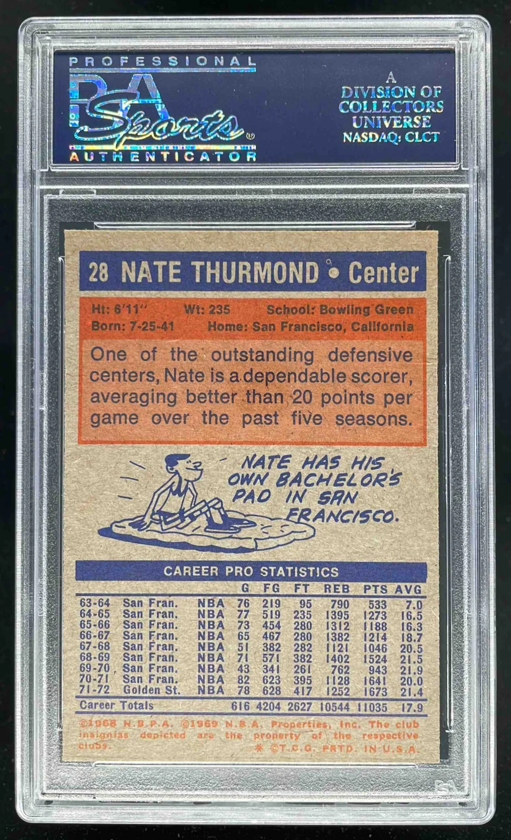 1972-73 Topps #28 Nate Thurmond PSA 8 - Image 2