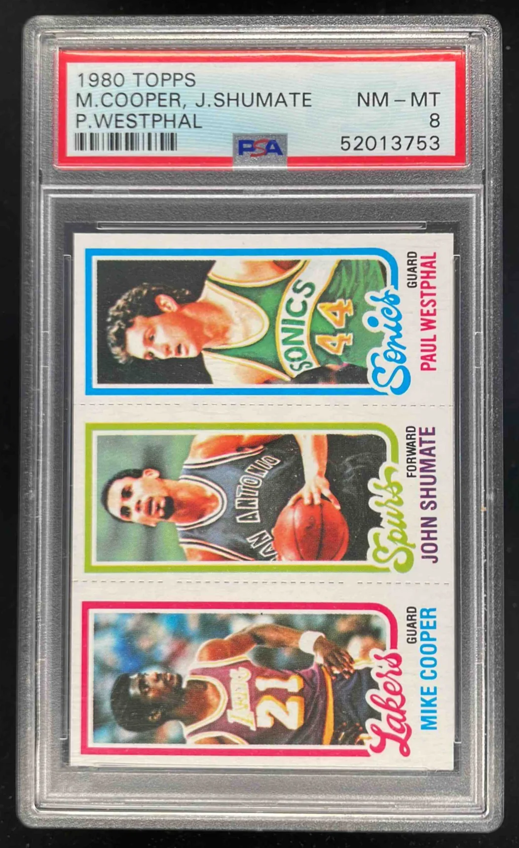 1980-81 Topps Mike Cooper John Shumate Paul Westphal RC PSA 8