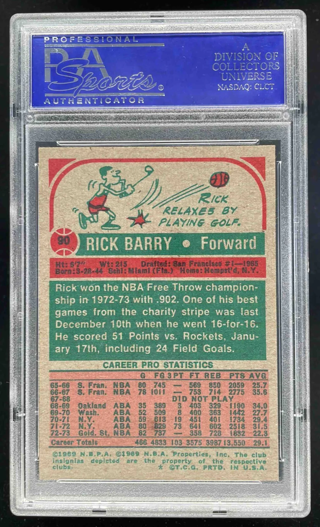 1973-74 Topps #90 Rick Barry PSA 8 - Image 2