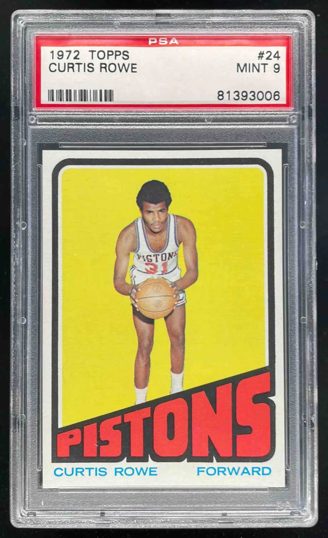1972-73 Topps #24 Curtis Rowe RC PSA 9