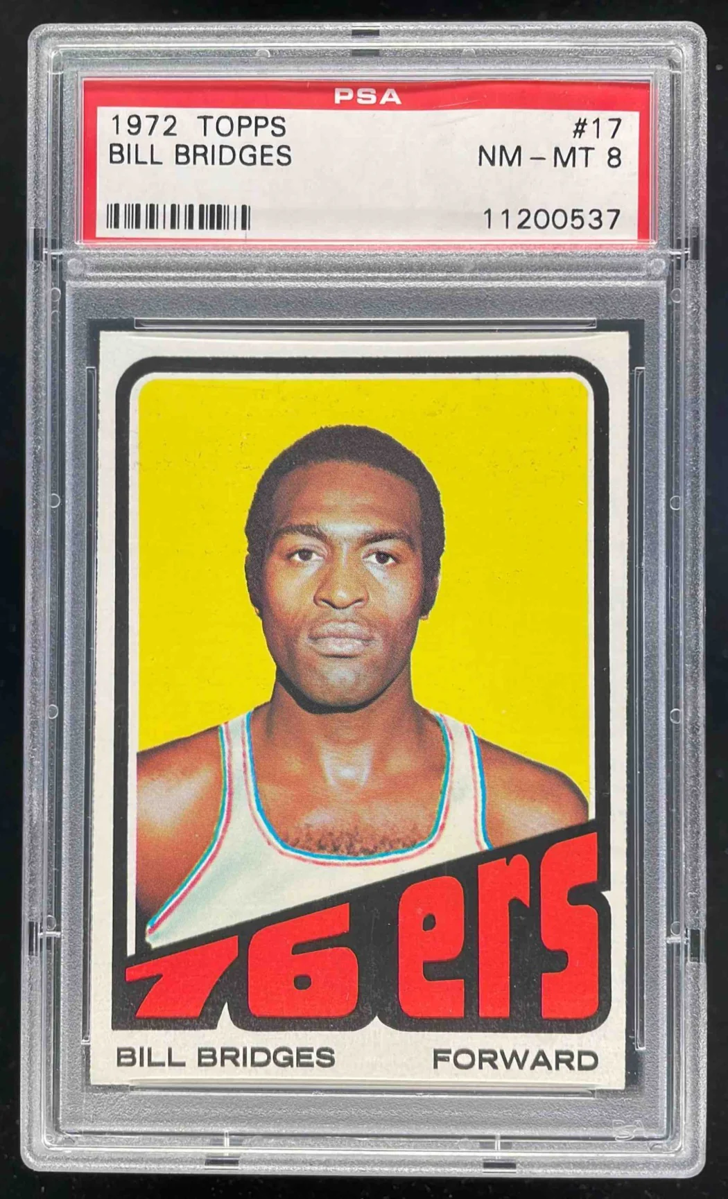 1972-73 Topps #17 Bill Bridges PSA 8