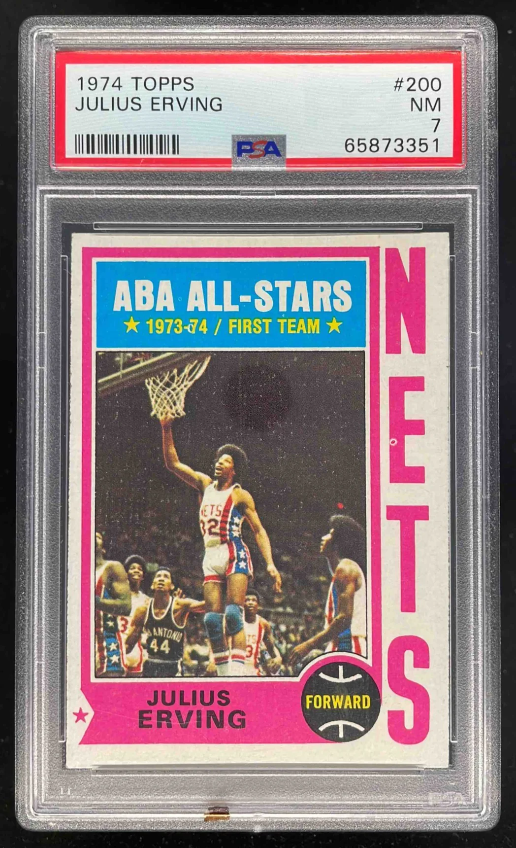 1974-75 Topps #200 Julius Erving UER All-Star PSA 7