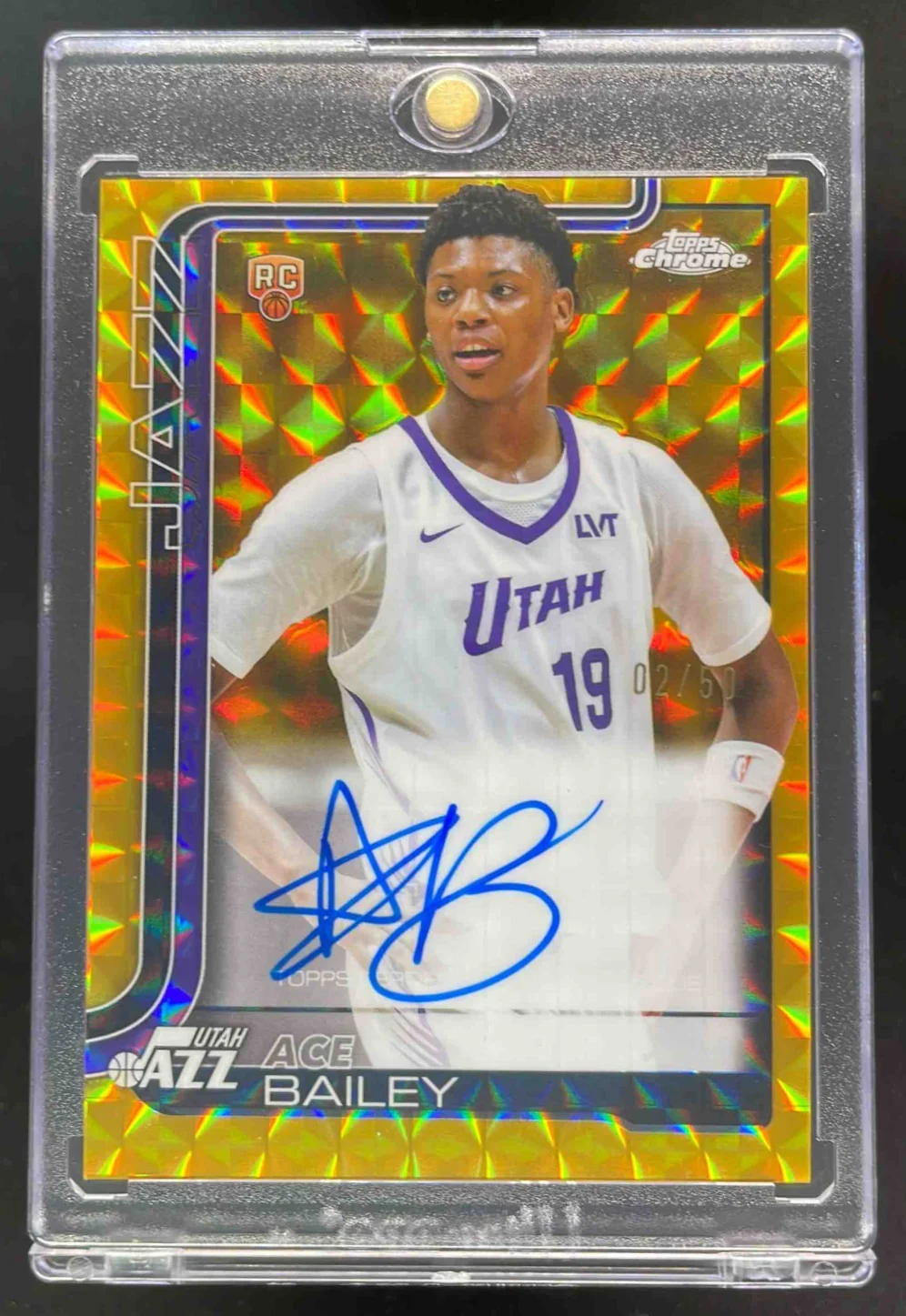 2025-26 Topps Chrome Geometric Gold #TCAR-AB Ace Bailey RC Auto /50