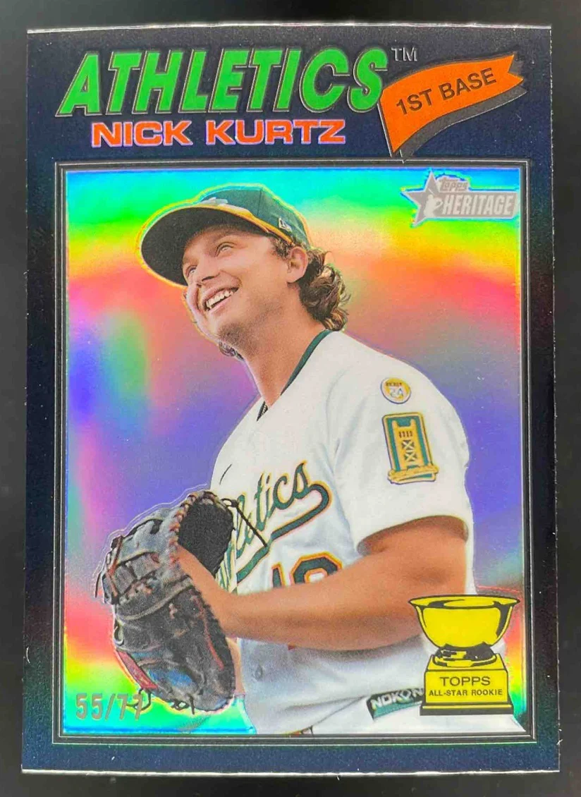 2026 Topps Heritage Chrome Black Refractor #275 Nick Kurtz /77