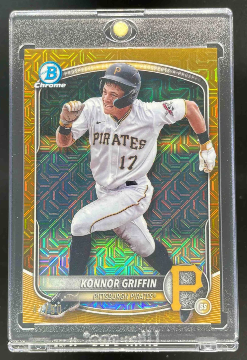 2025 Bowman Chrome Prospects Mega Box Gold Refractors #BCP-86 Konnor Griffin /50