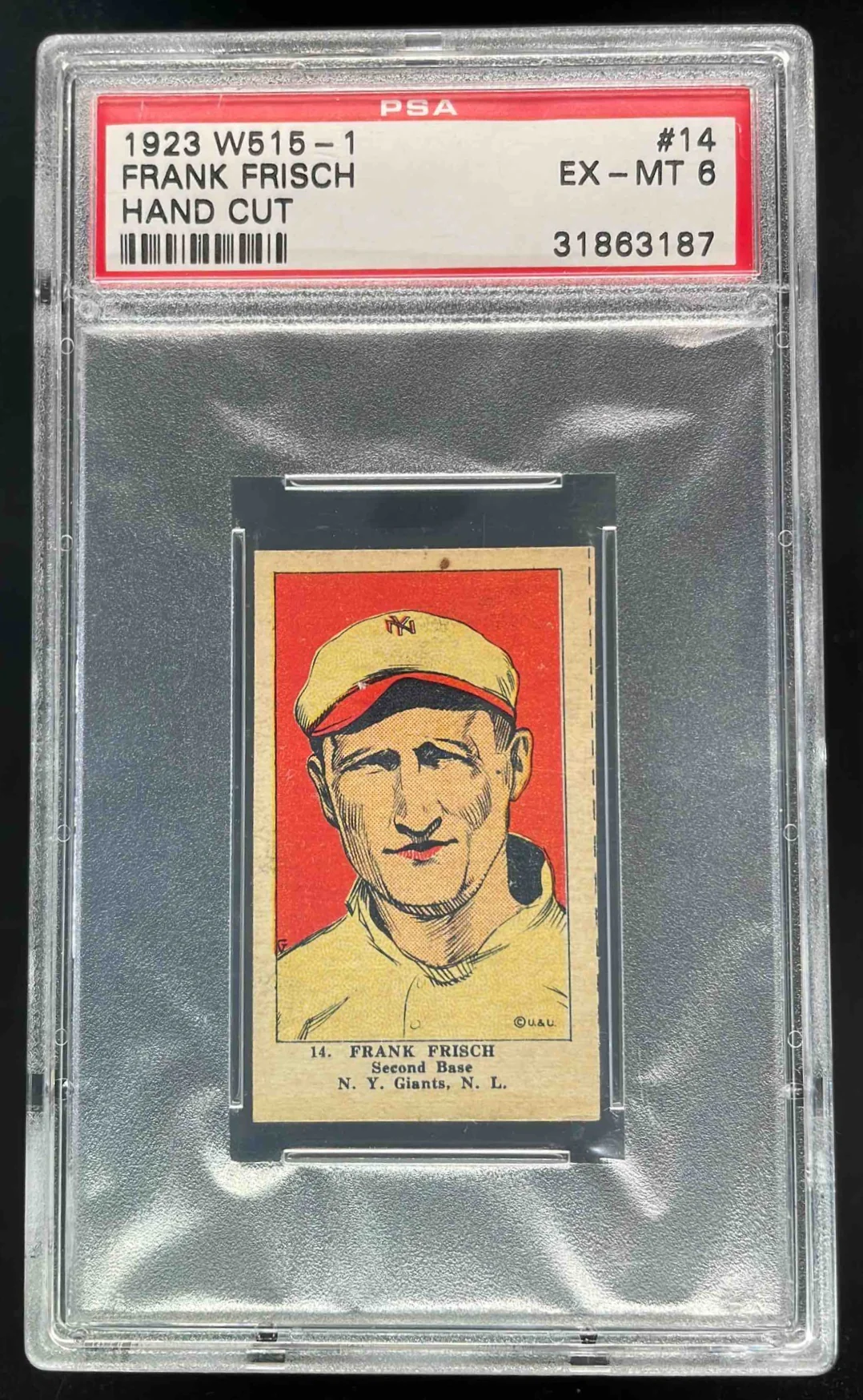 1923 W515-1 Frank Frisch Hand Cut PSA 6