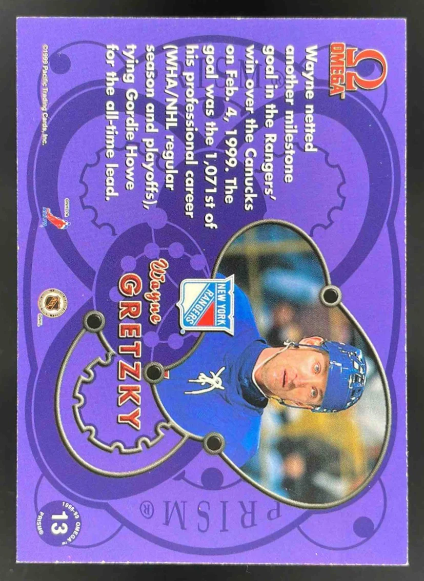 1998-99 Pacific Omega Prism #13 Wayne Gretzky - Image 2