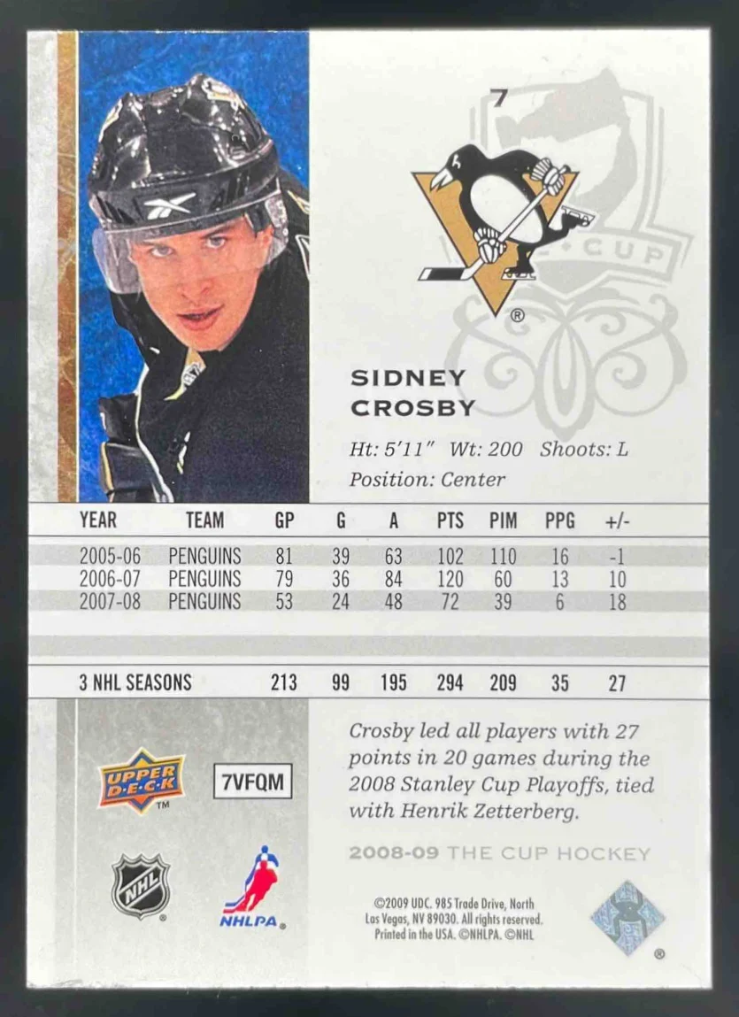 2008-09 Upper Deck The Cup #7 Sidney Crosby /249 - Image 2