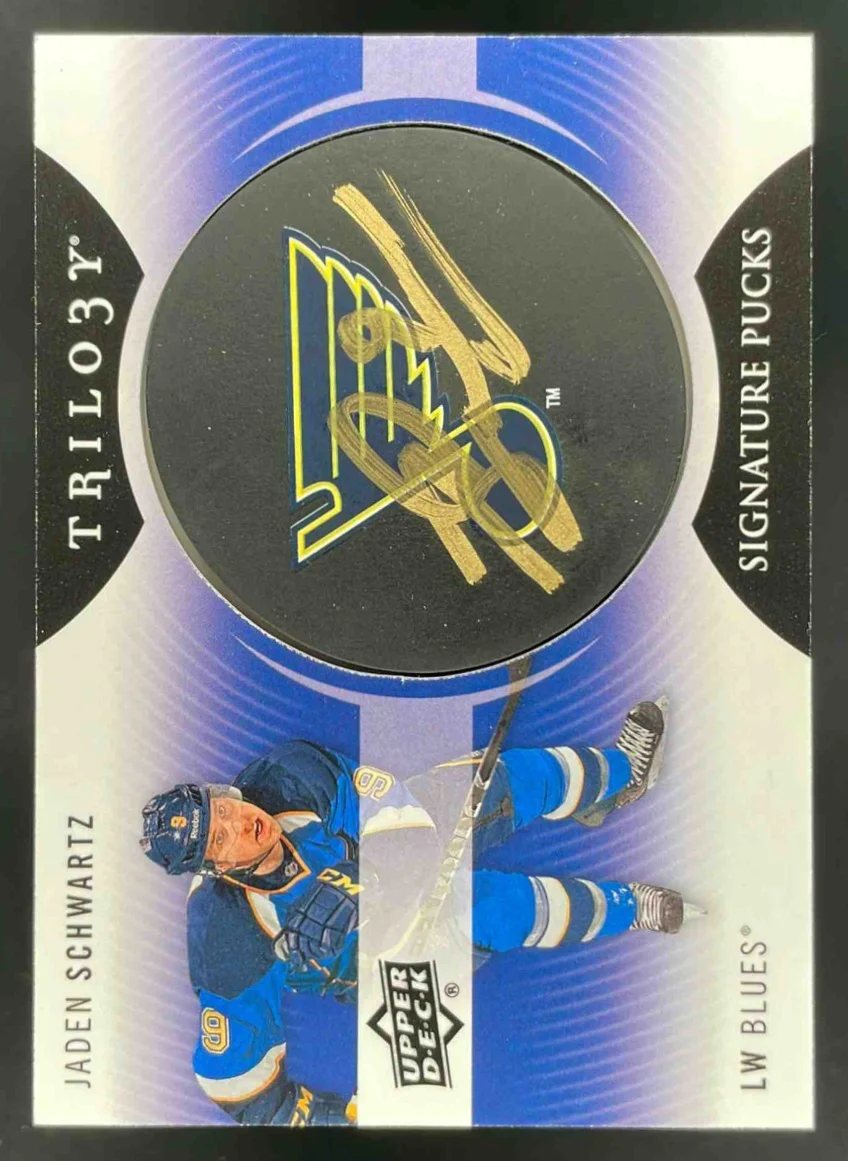 2013-14 Upper Deck Trilogy Signature Pucks #SP-JA Jaden Schwartz Autograph Auto