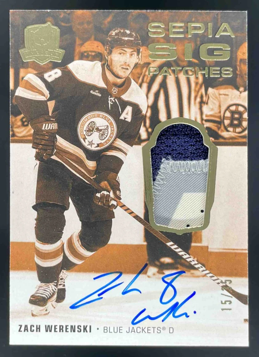 2022-23 The Cup Sepia Signature Patches #SSP-ZW Zach Werenski RC Auto /35