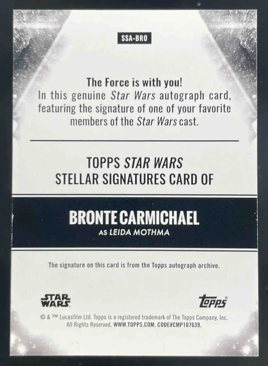 2025 Topps Star Wars Smugglers Blue Bronte Carmichael Leida Mothma Auto /25 - Image 2