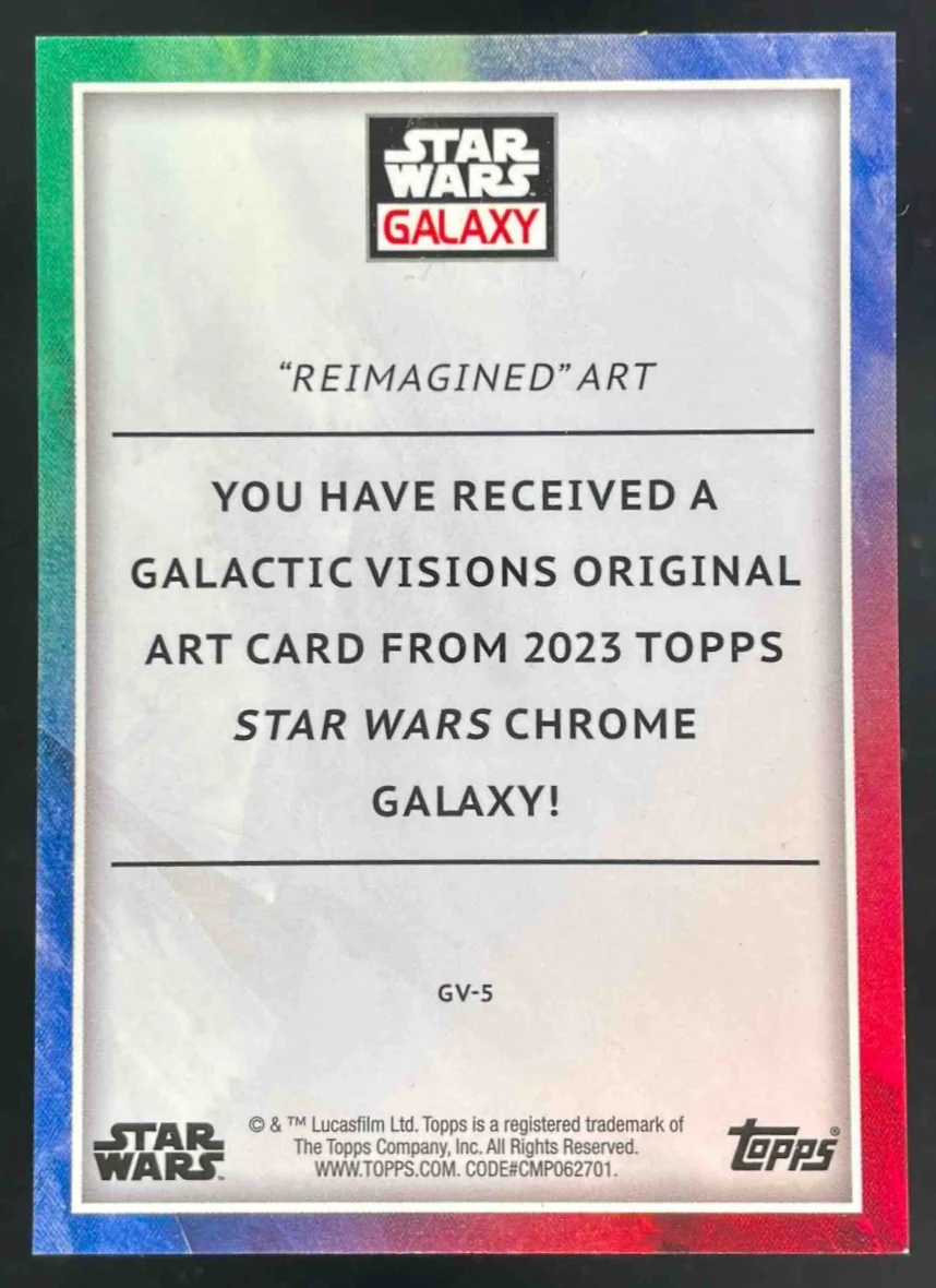 2023 Topps Star Wars Galaxy Galactic Visions Green #GV-5 ?Reimagined? Art /99 - Image 2
