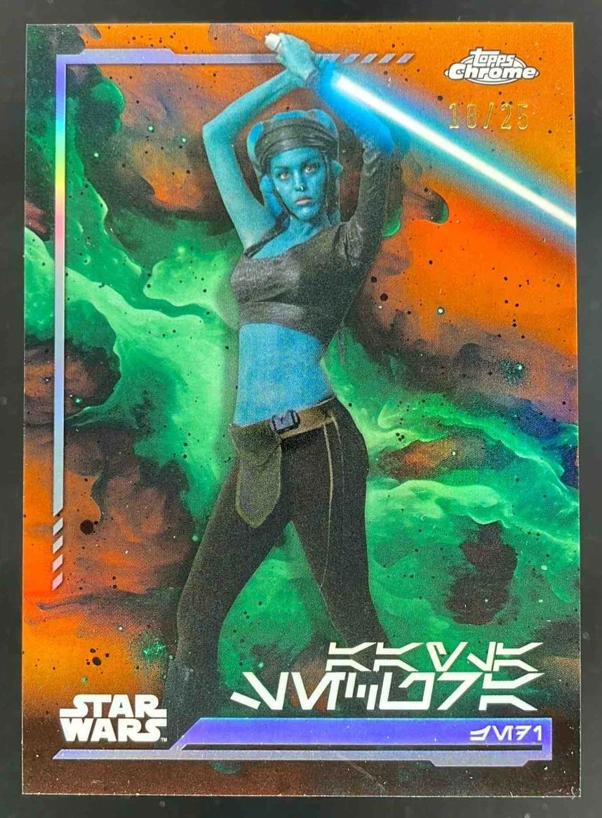 2024 Topps Star Wars Aurebesh Variation Rebel Orange #AV-143 Aayla Secura /25