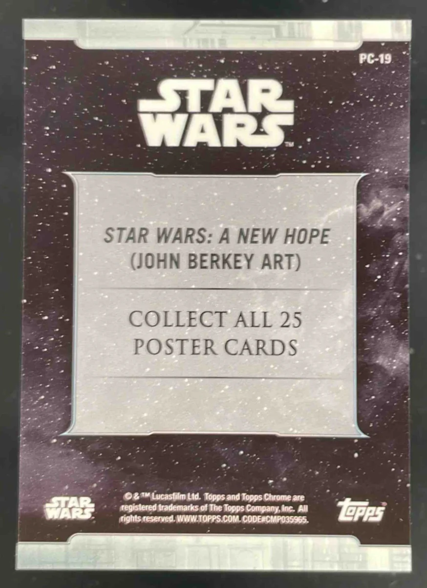 2019 Topps Star Wars Legacy Posters Green A New Hope John Berkey Art /50 - Image 2