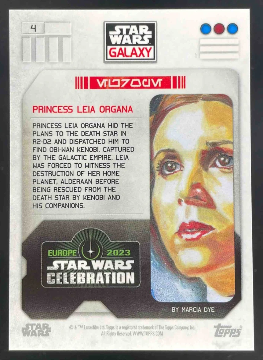 2023 Topps Star Wars Galaxy Wars Celebration Green Princess Leia Organa /50 - Image 2
