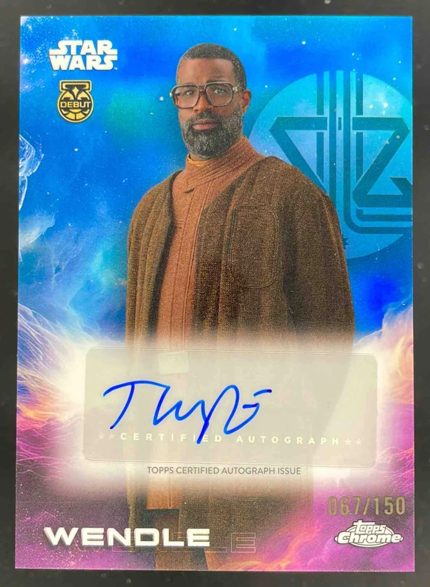 2025 Topps Chrome Star Wars Skywalker Blue #ATAD Tunde Adebimpe Wendle Auto /150