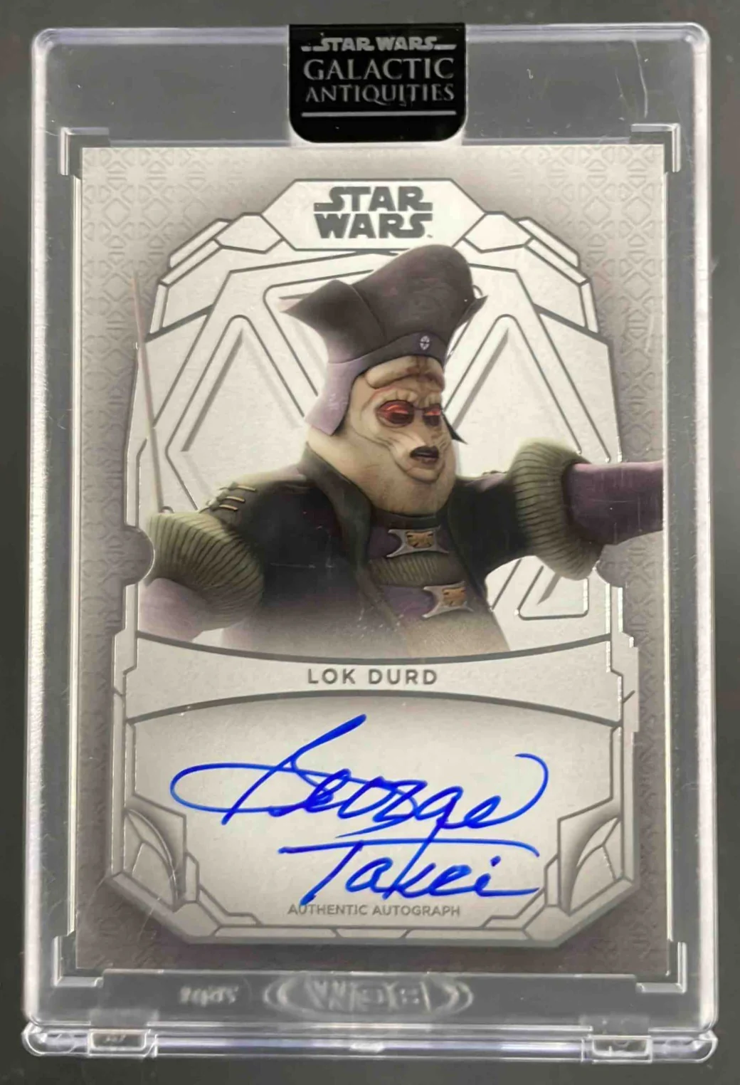 2024 Topps Star Wars Galactic Antiquities Sequel Trilogy George Takei Auto /50