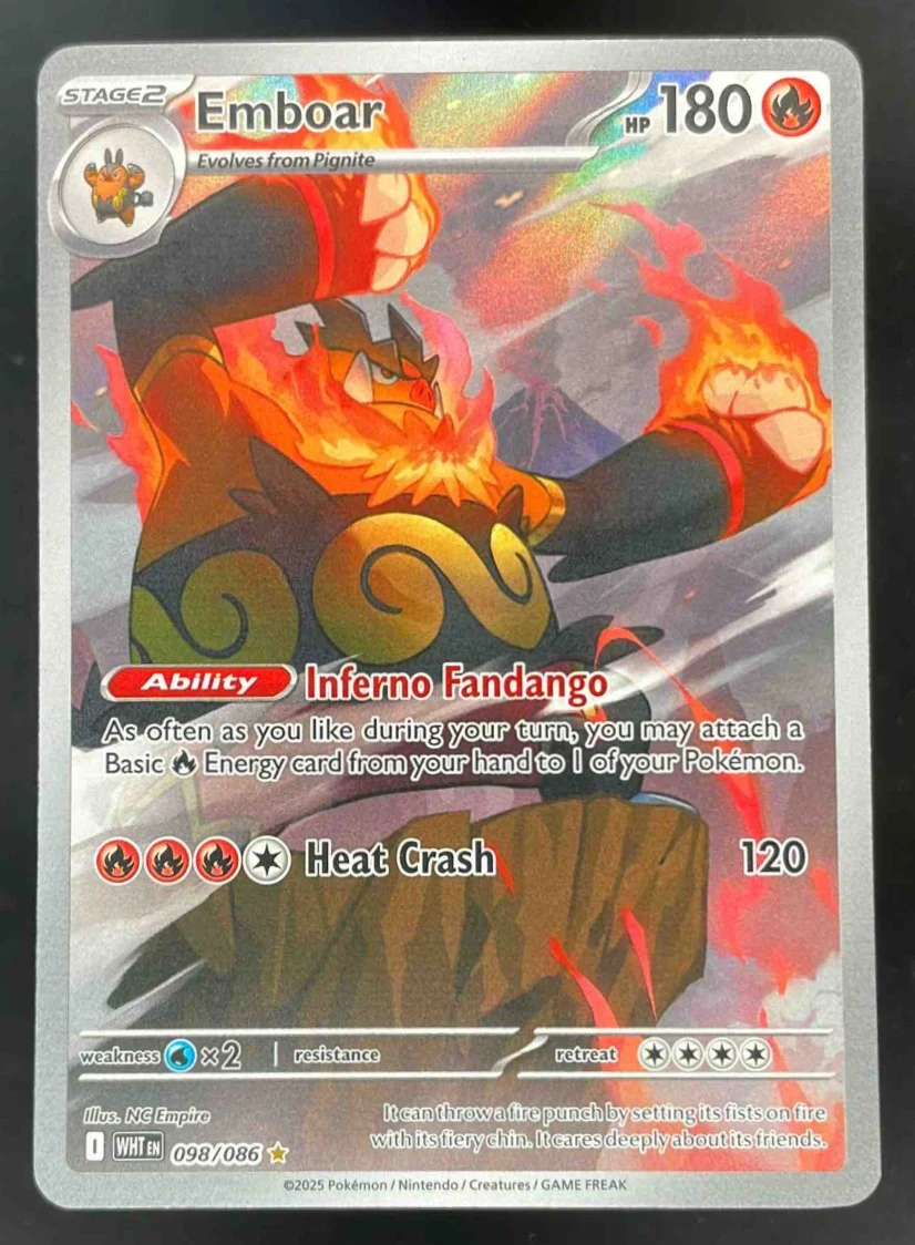 2025 Pokemon White Flare #098/086 Emboar Illustration Rare