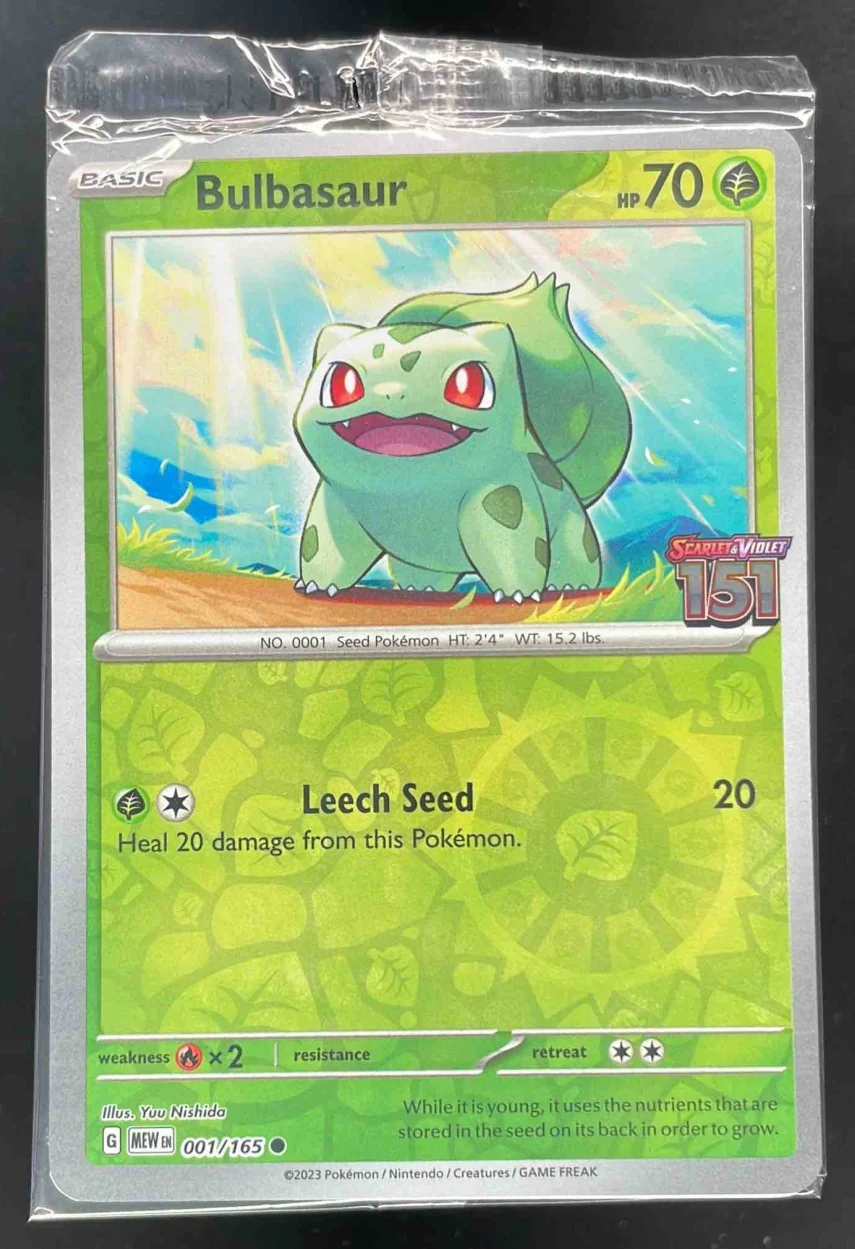 2023 Pokemon SV 151 Promos #001/165 Bulbasaur Reverse Holo Sealed