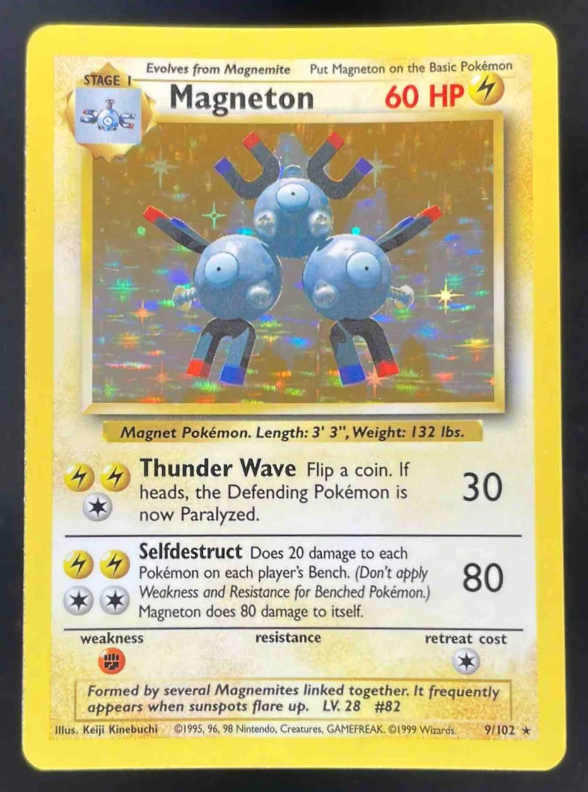 1999 Pokemon Unlimited Set #9/102 Magneton Rare Holo