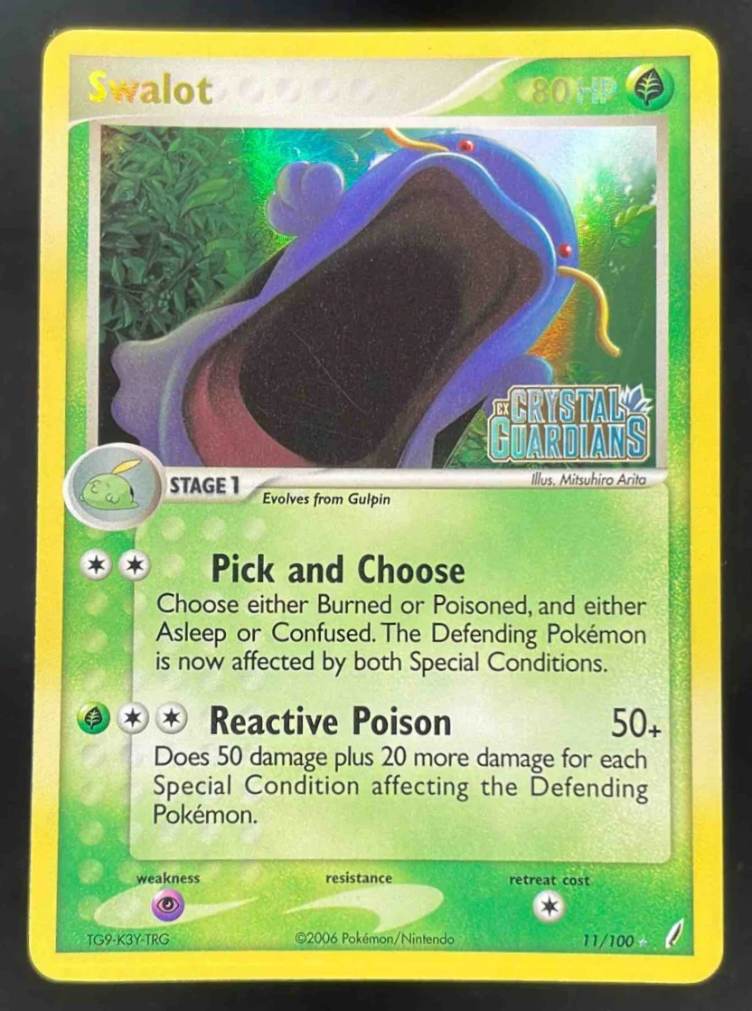 2006 Pokemon EX Crystal Guardians Reverse Holos #11/100 Swalot Holo