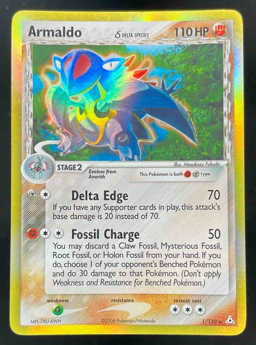 2006 Pokemon EX Holon Phantoms #1/110 Armaldo Delta Species
