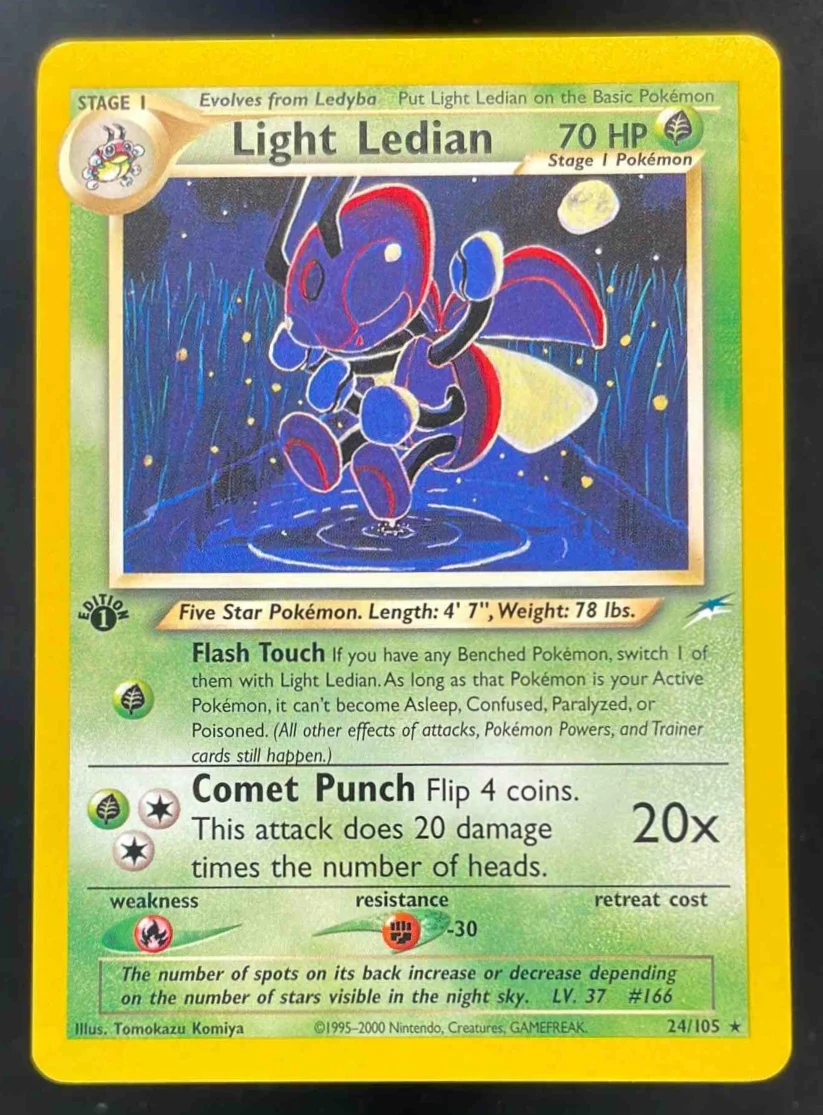 2002 Pokemon Neo Destiny 1st Edition #24/105 Light Ledian