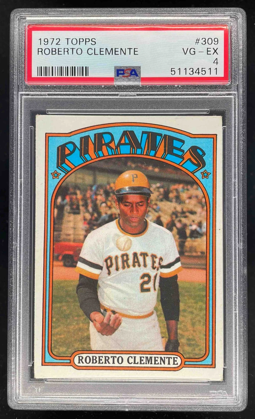 1972 Topps #309 Roberto Clemente PSA 4