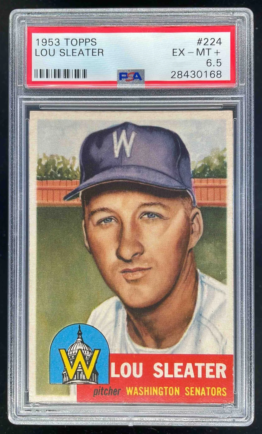 1953 Topps #224 Lou Sleater PSA 6.5