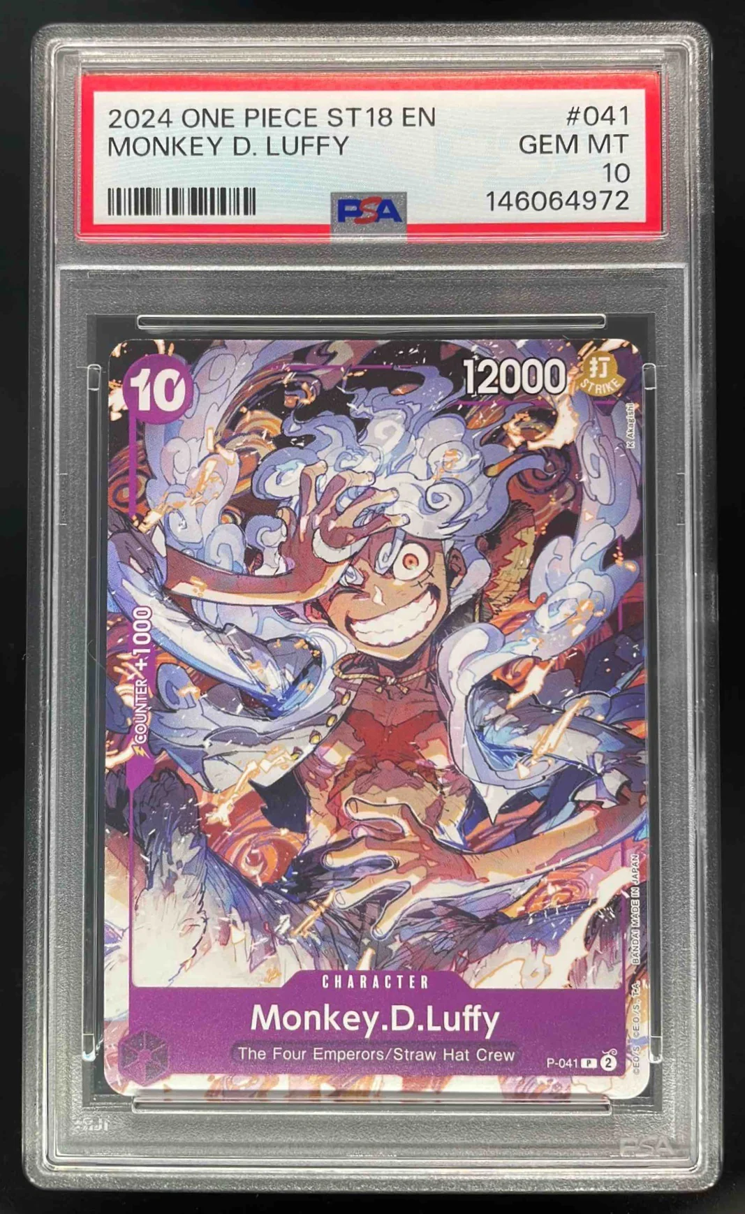 2024 One Piece ST18 EN #041 Monkey D Luffy PSA 10