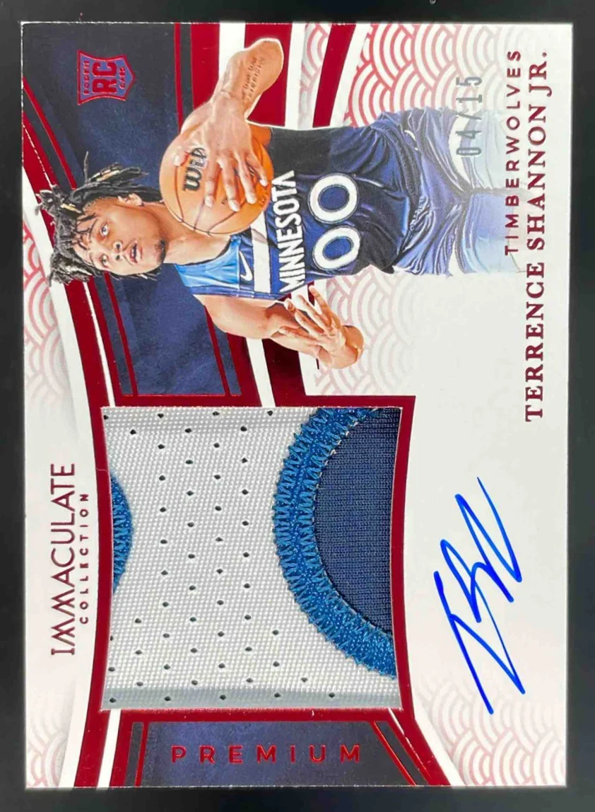 2024 Immaculate Premium Patch International Red Terrence Shannon Jr. Auto /15