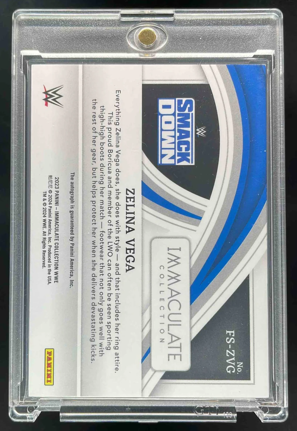 2023 Immaculate Collection Footwear Spotlight Platinum #ZVG Zelina Vega Auto 1/1 - Image 2