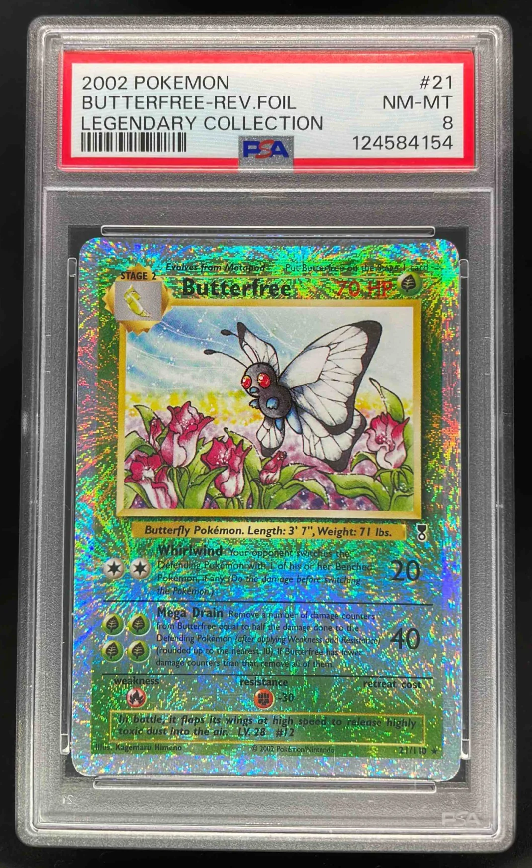 2002 Pokemon Legendary Collection Reverse Holo #21/110 Butterfree PSA 8