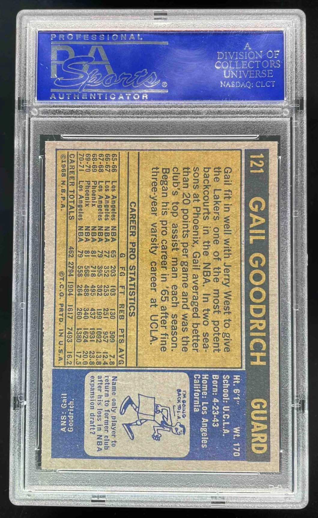 1971-72 Topps #121 Gail Goodrich PSA 9 - Image 2
