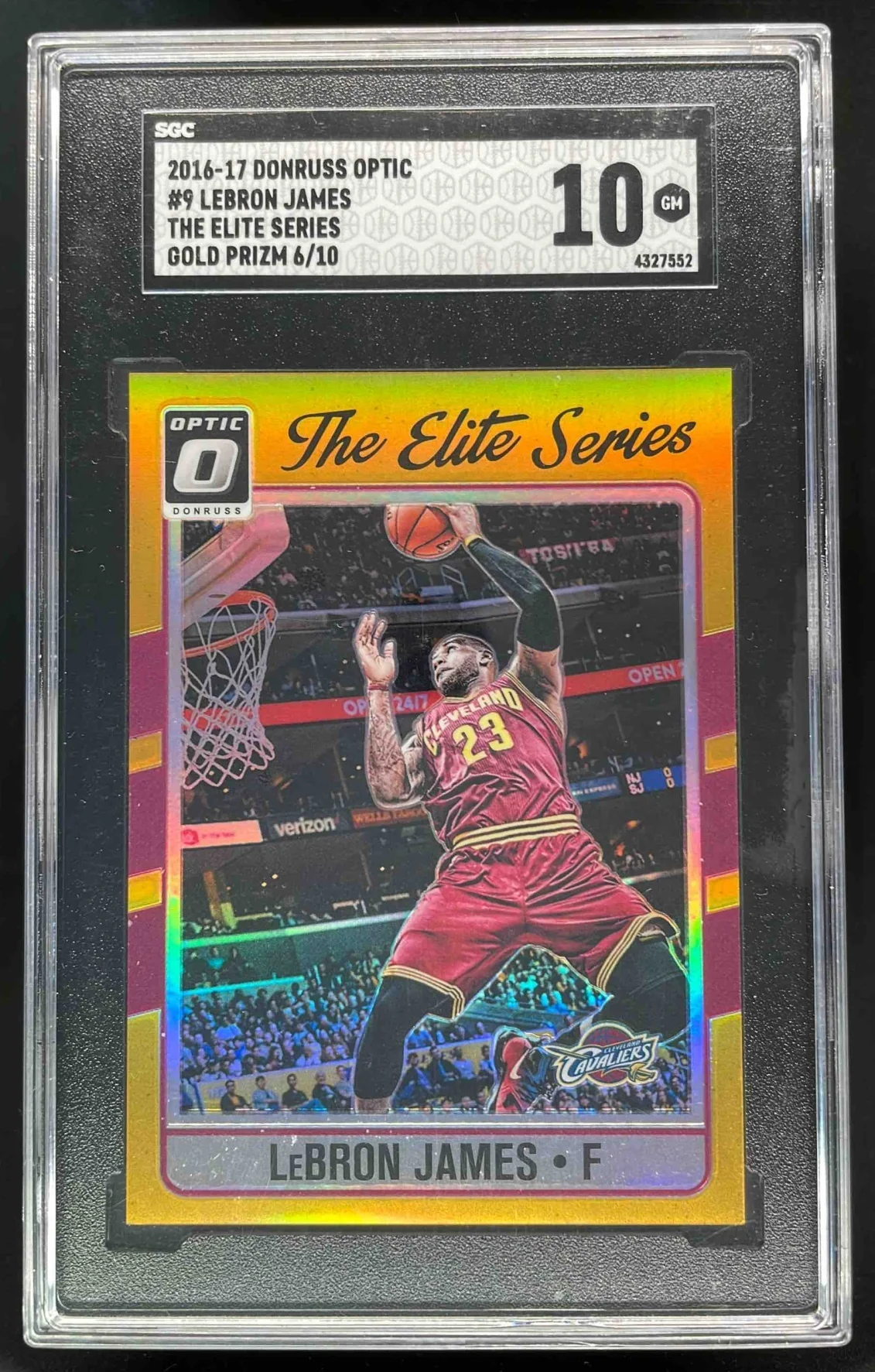 2016-17 Panini Donruss Optic The Elite Series Gold #9 LeBron James /10 SGC 10
