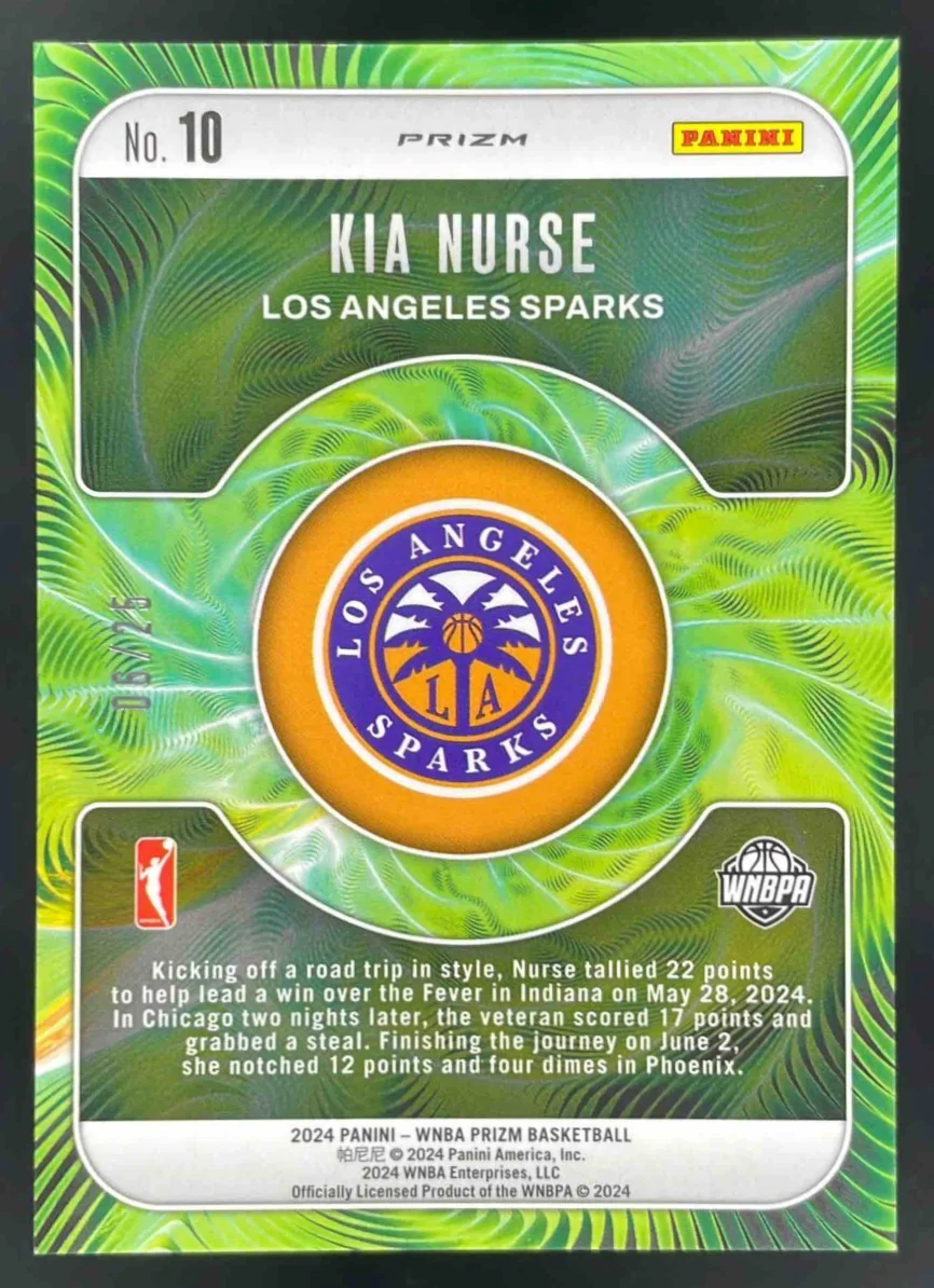 2024 Panini WNBA Prizm Fractal Mojo Prizm #10 Kia Nurse /25 - Image 2