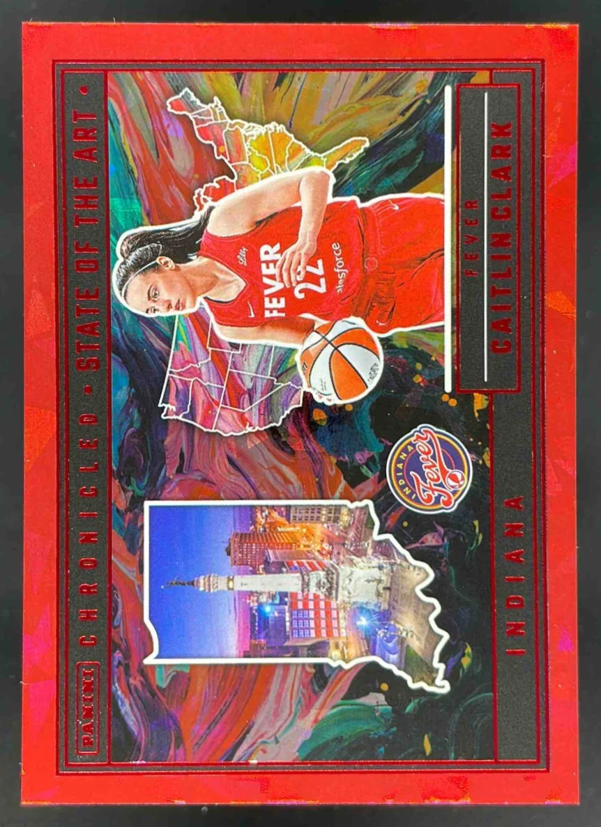 2025 Panini Caitlin Clark Chronicled State of the Art Red Holo #89 Caitlin Clark