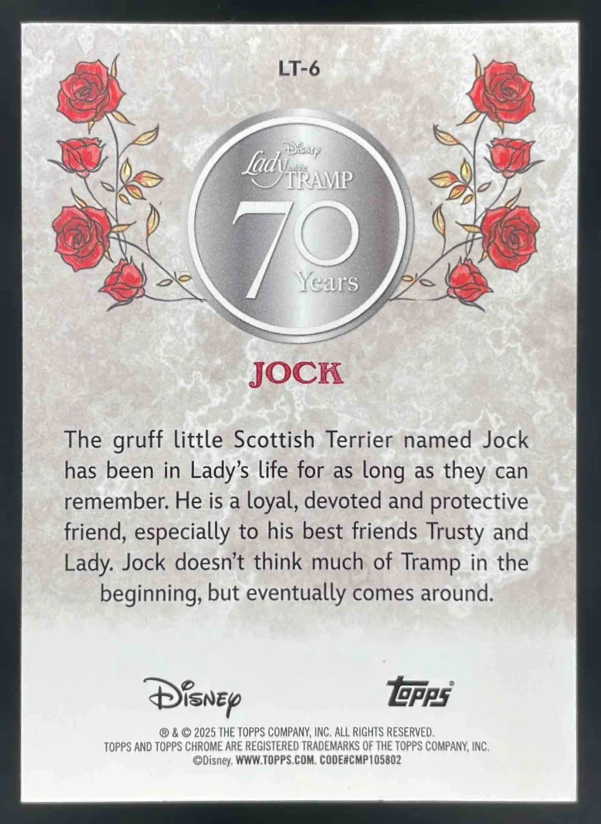 2025 Topps Chrome Disney Lady and the Tramp 70th Anniversary #LT-6 Jock - Image 2