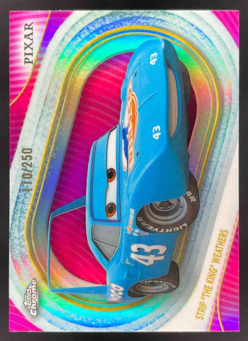 2025 Topps Chrome Disney Pink Refractor #57 Strip "The King" Weathers /250