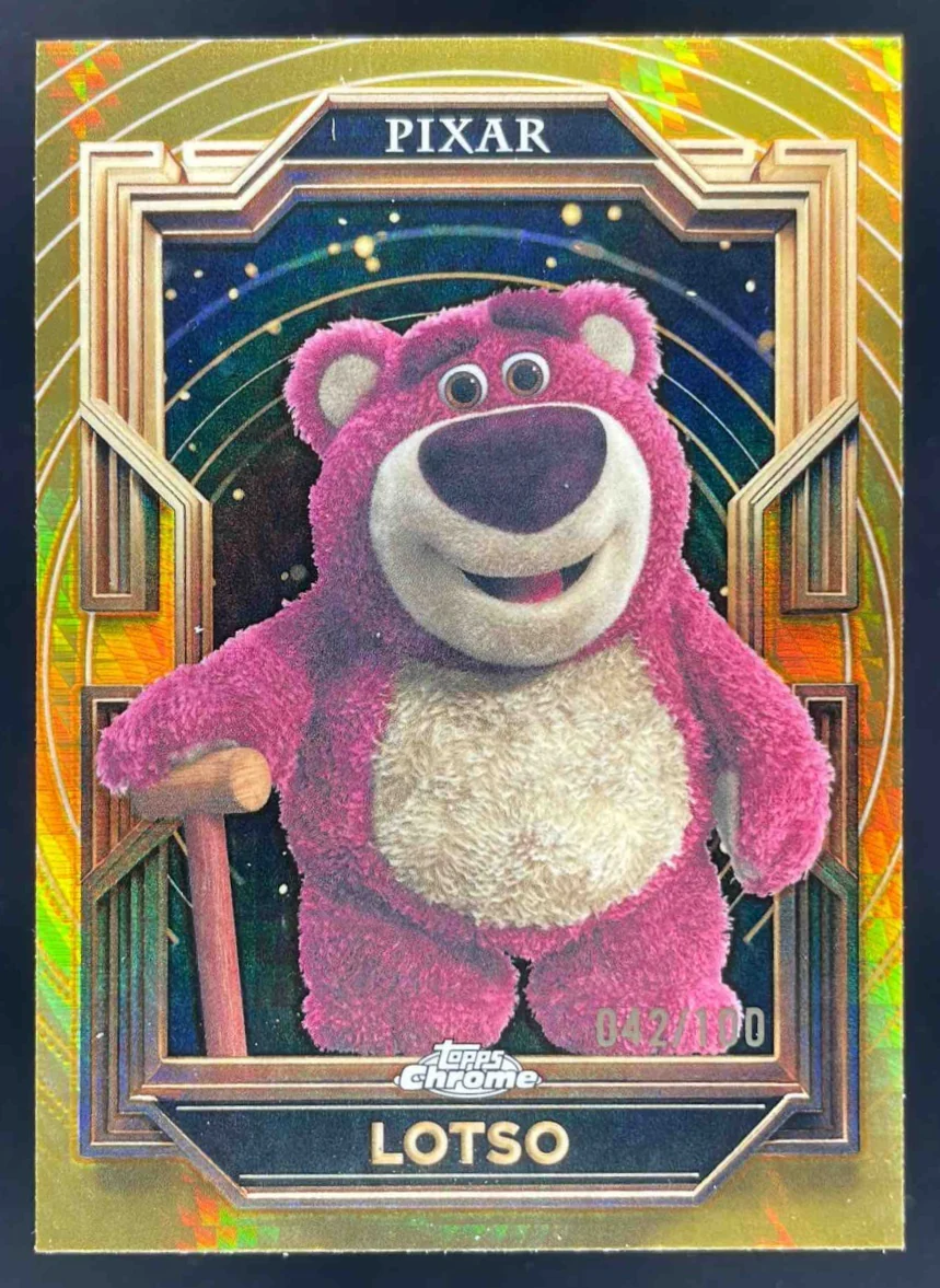 2025 Topps Pixar Gold Gilded Pixar Prism Gold Etch Refractor #52 Lotso /100