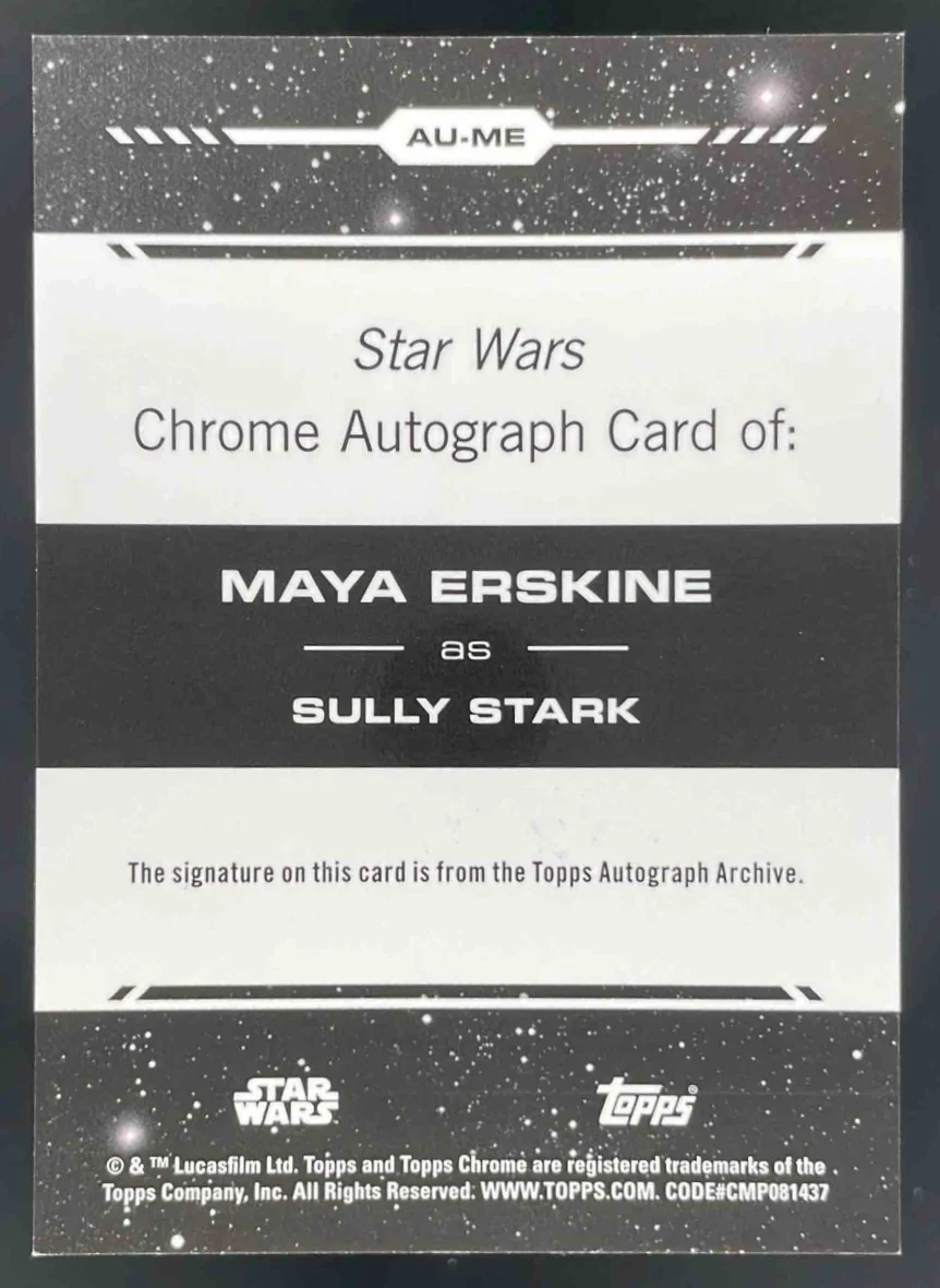 2024 Topps Chrome Star Wars Kashyyk Green #AU-ME Sully Stark Auto /99 - Image 2