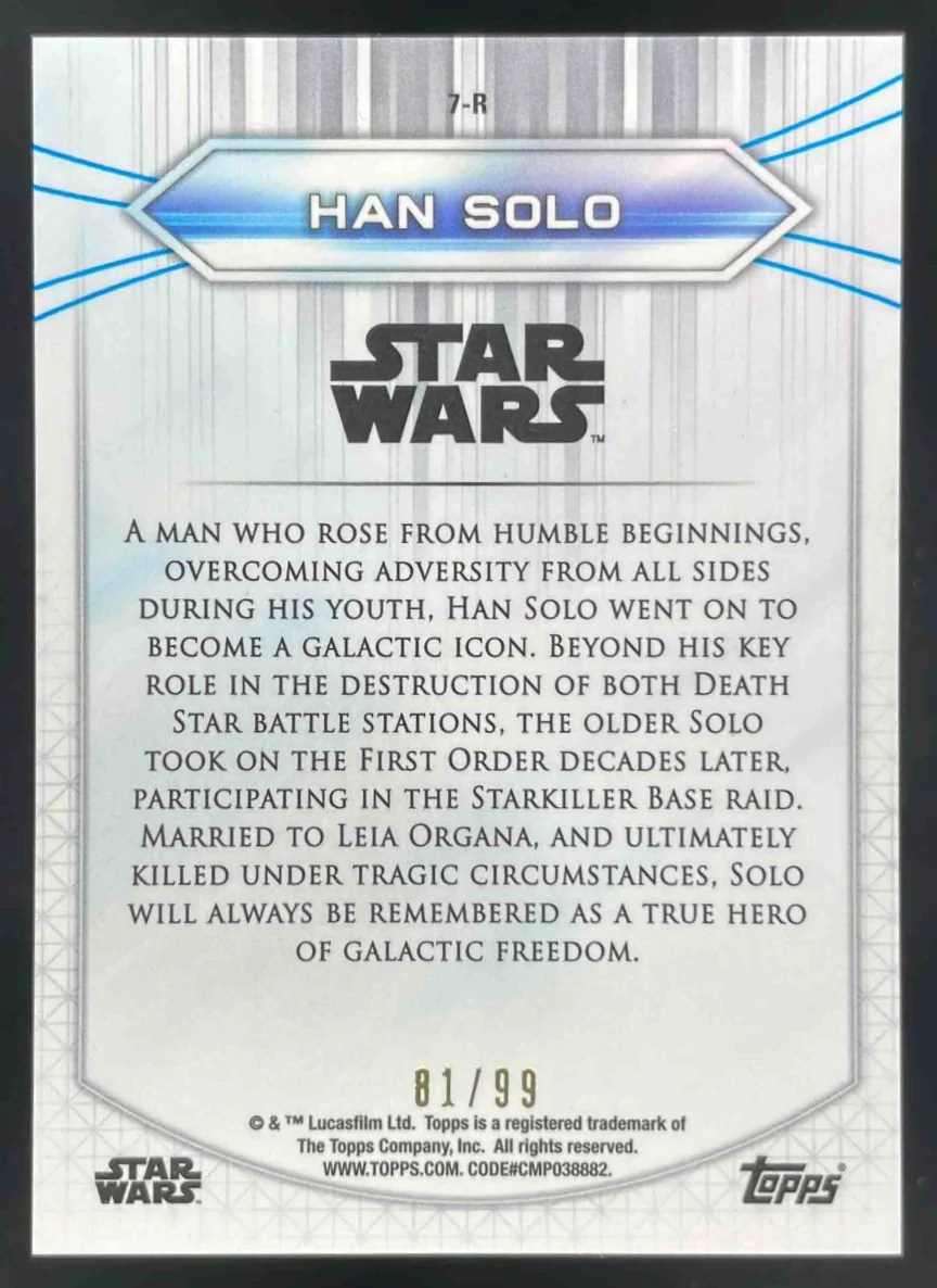 2020 Topps Chrome Star Wars Resistance the First Order X Fractor Han Solo /99 - Image 2