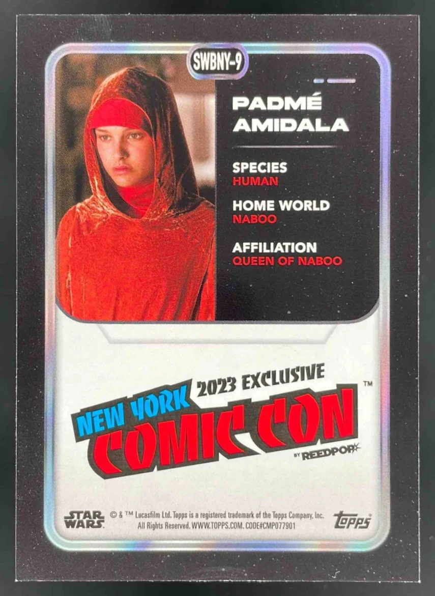 2023 Topps Star Wars New York Comic Con Bonus Pack #SWBNY-9 Padme Amidala - Image 2
