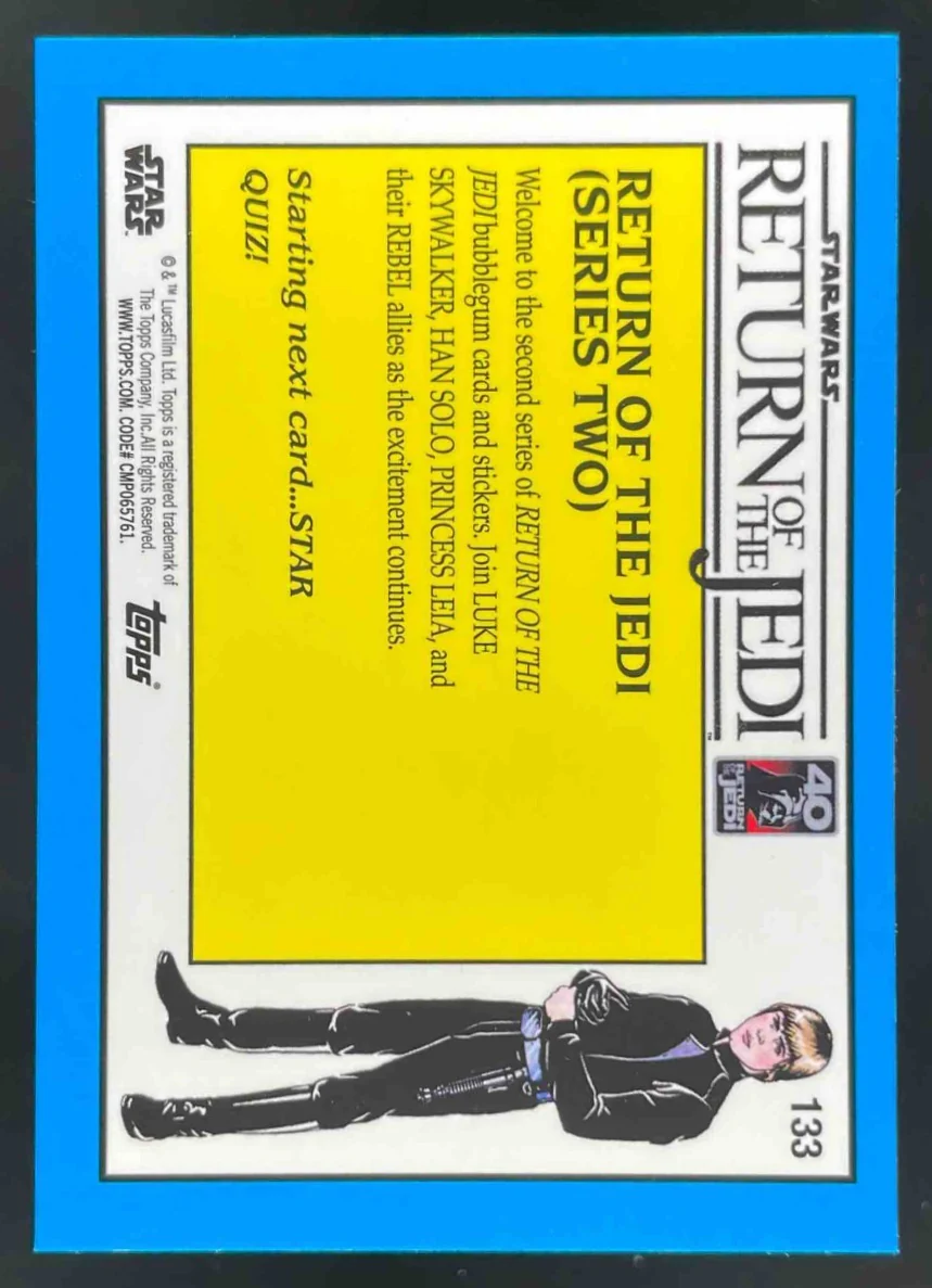 2023 Topps Chrome Sapphire Star Wars Return of the Jedi #133 Title Card Series 2 - Image 2
