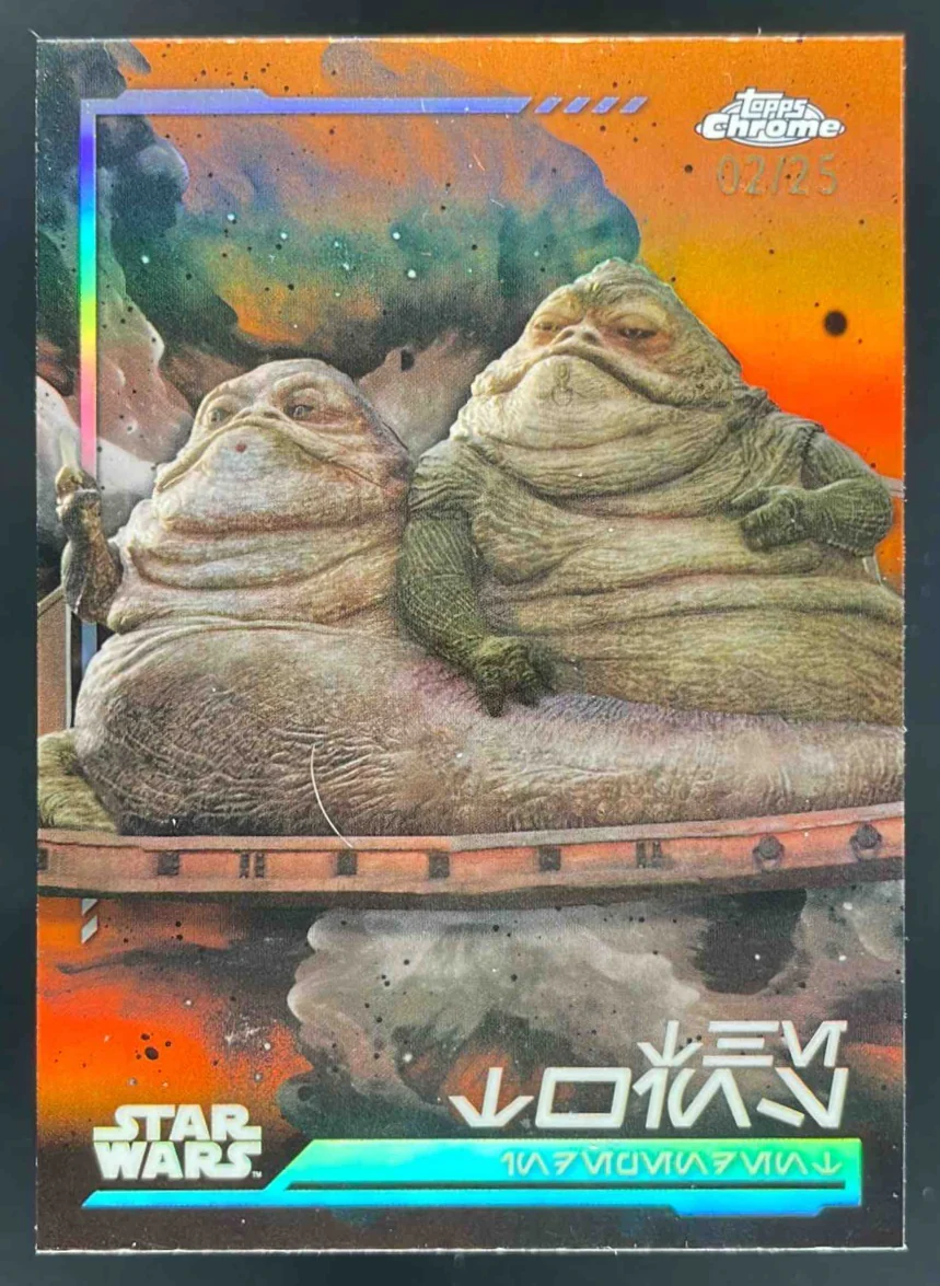 2024 Topps Chrome Star Wars Aurebesh Variation Rebel Orange #AV-27 The Twins /25